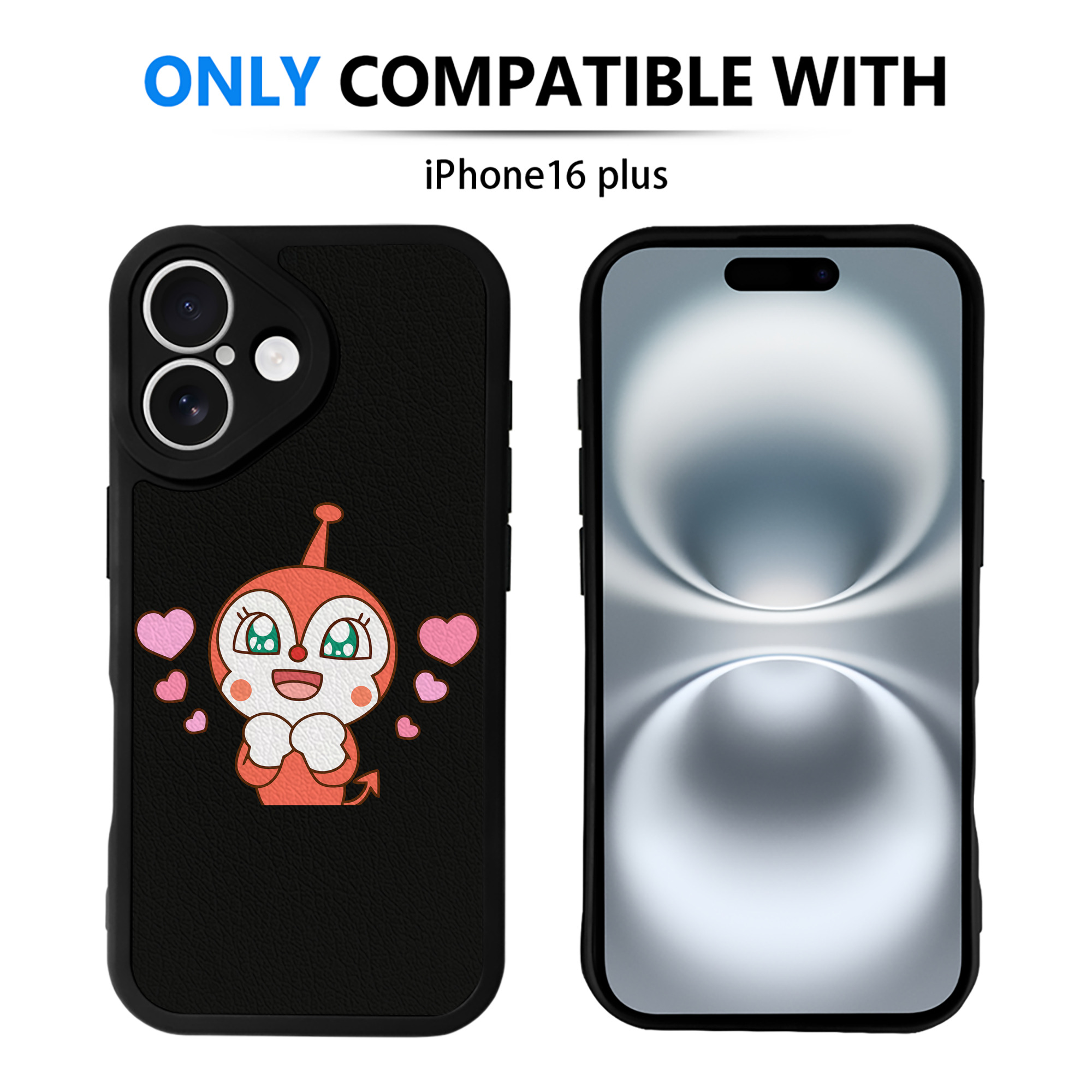 （画像用） アンパンマン Anpanman 【iPhone 16シリーズ対応】シリコンスマホケース（レザー調） 材質：シリコン
